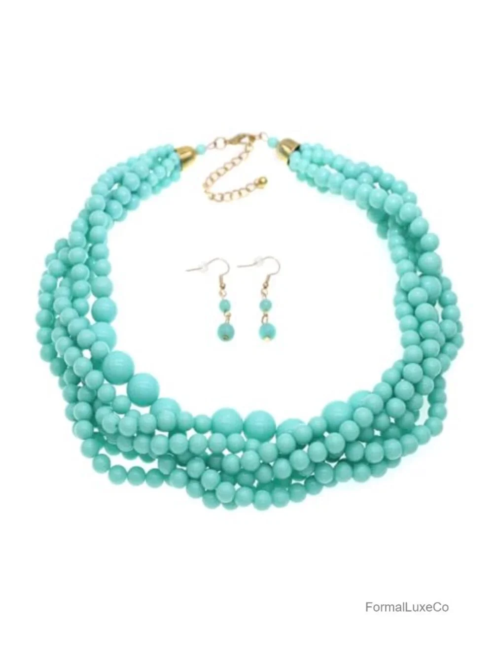 Multi Strand Crystal Rhinestone Pearl Beads Statement Necklace Layered Choker